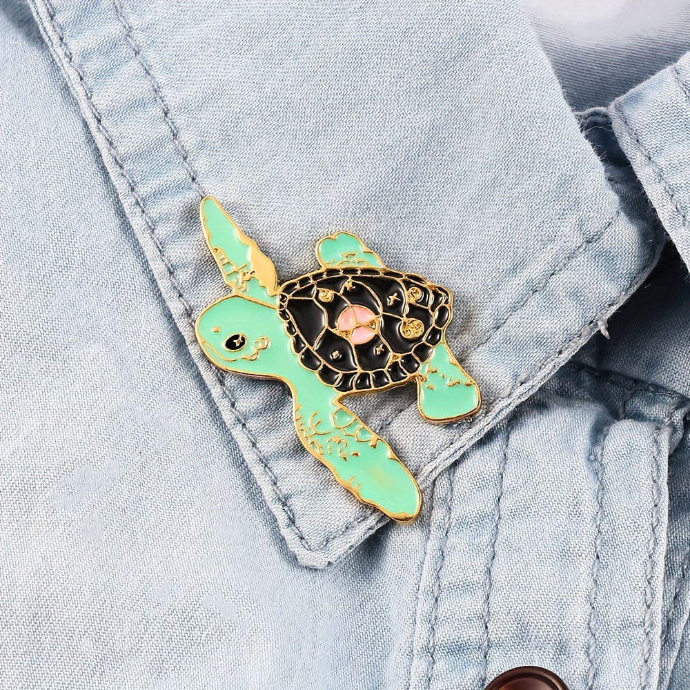Cartoon Turtle Brooch For Men Creative Pins
