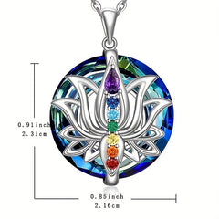 7 Chakra Necklace Lotus Pendant Yoga Chakra Healing Stone Bar Necklace