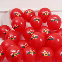 12pcs Red Christmas Balloon Santa Claus Belt Latex Party Decoration