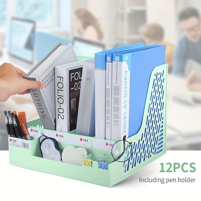 12pcs File Storage Container Desktop File Holder File Storage Box
