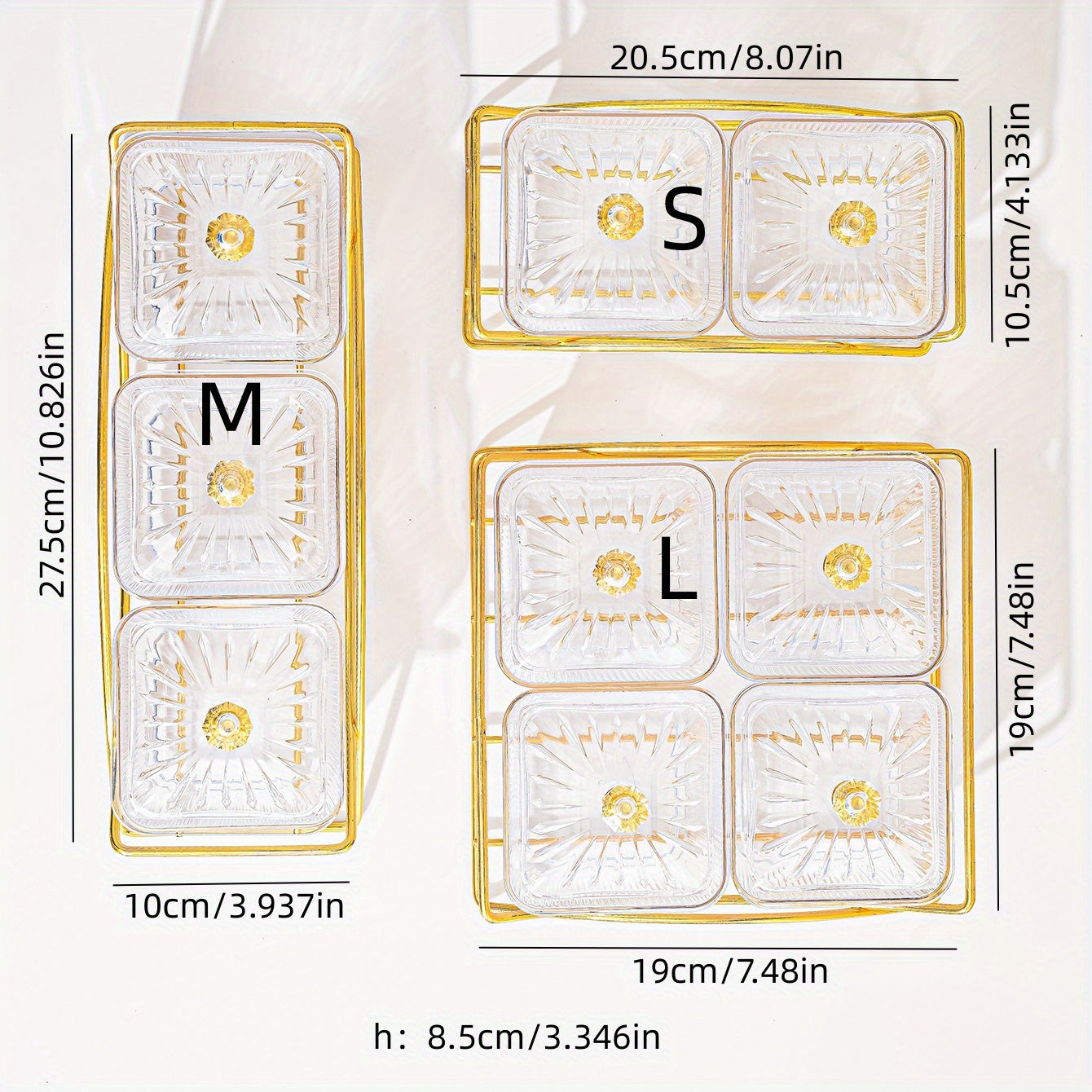 Transparent Beaded Snack Plate Set for Parties