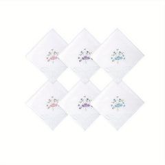 6PCS Butterfly Lace Embroidered Handkerchief Hankies Wedding Supplies