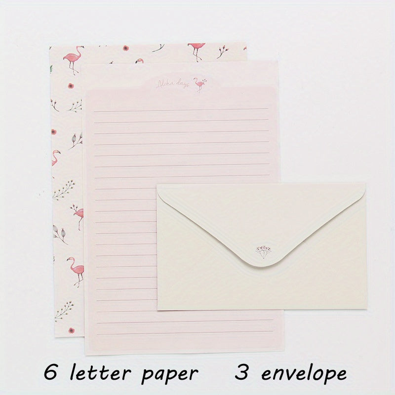 Flamingo Writing Paper & Envelopes Set for Letters