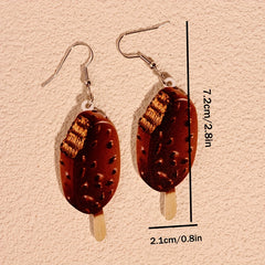 Indian Fries Sausages Ribs Coffee Horns Bags Ice Cream Dangle Earrings