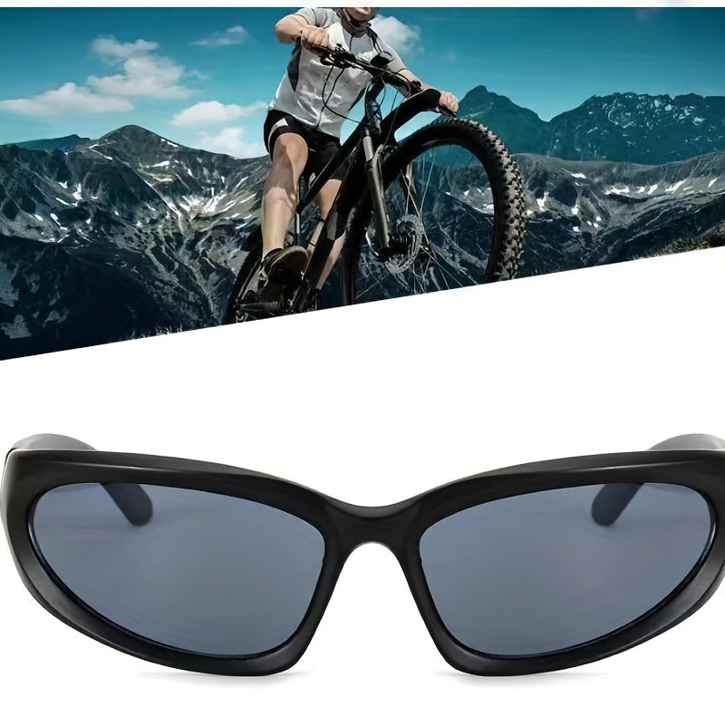Men's Y2K Style Sports Sunglasses with Glasses Box and Cloth