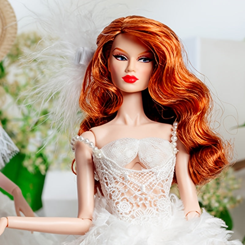 Elegant Feather Dress Set for Valentine's and Christmas