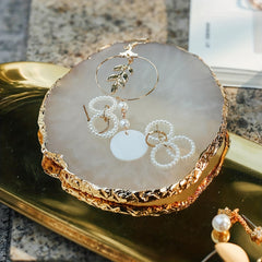 Round Jewelry Tray Resin Stone Creative Display Holder