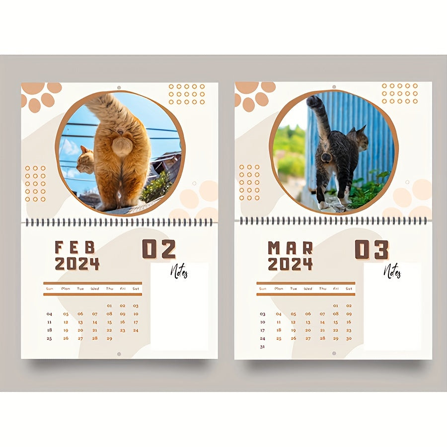 Cat & Dog Butt Calendar 2023 Monthly Wall Planner