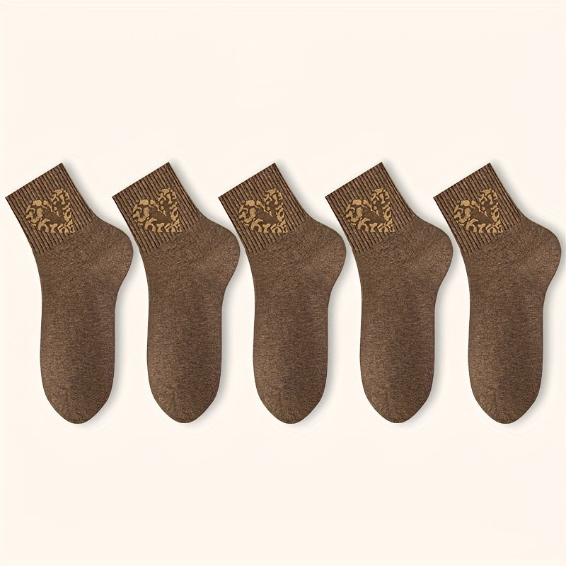 Heart Print Socks Soft Mid Tube Stockings Women's Hosiery
