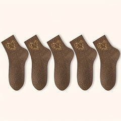 Heart Print Socks Soft Mid Tube Stockings Women's Hosiery