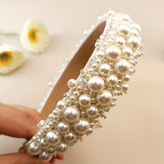 Faux Pearl Crystal Headband Hair Accessory Party Dress Up