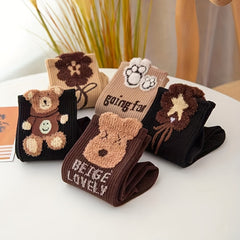 5 Pairs Cartoon Print Women's Socks Stockings