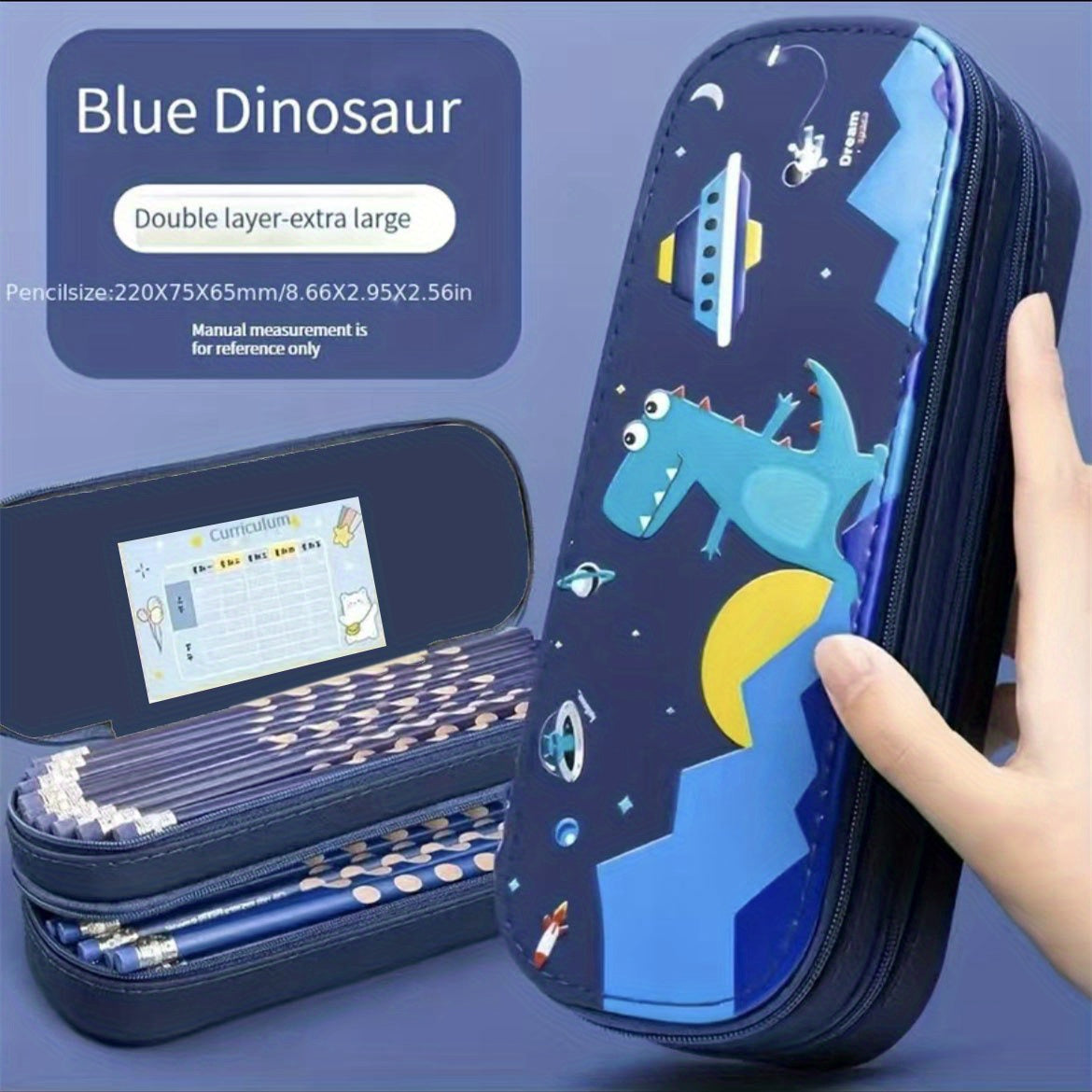 Large Capacity Stationery Box Pencil Case Double Layer Boy Handsome Good Looking