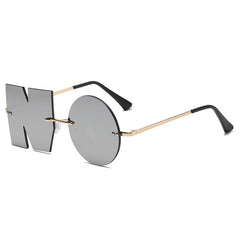 Alphabet Shape Party Sunglasses Rimless Beach Eyewear