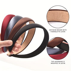 Satin Solid Headband Sponge Padded Head Hoop Hair Band Hair Accessories