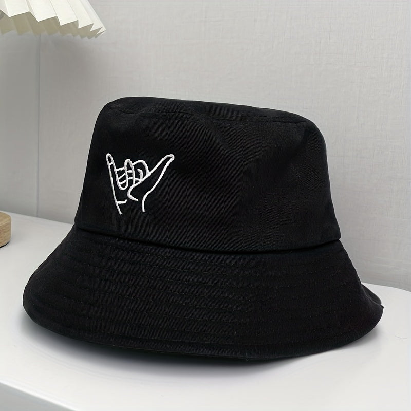 2pcs Baseball Cap Bucket Hat Embroidered Pattern Men