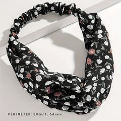 Criss Cross Headband Stretchy Hair Band Floral Printed Hair Band Style Headdress