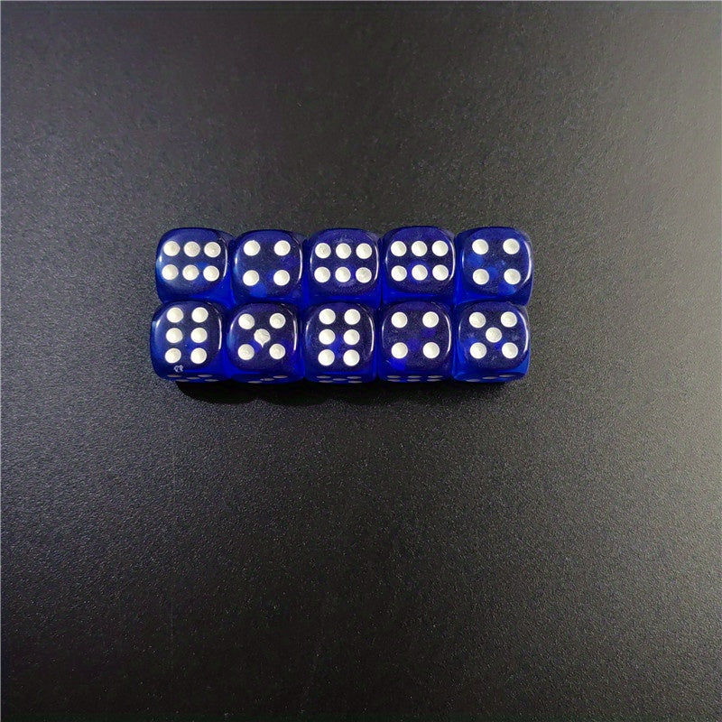 10pcs Acrylic Dice Set for Bar KTV Entertainment 12mm Hexahedron Dice