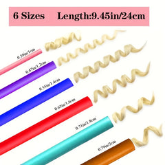 Hair Styling Tool Kit: 10 Foam Curling Rods + Rat Tail Comb