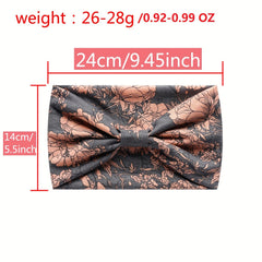 Flower Print Wide Headband Elastic Hairband For Yoga Fitness