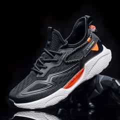 Men's Knit Breathable Running Shoes Lace Up Comfy Soft Sole Sneakers