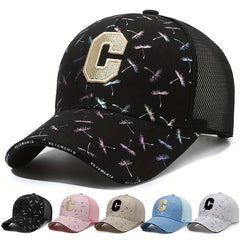 Embroidery Mesh Trucker Hat Dandelion Hot Stamping Hip Hop Couple Baseball Cap