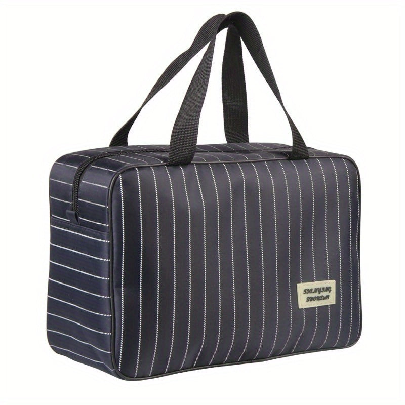 Striped Toiletry Bag Waterproof Travel Business Trip Storage Cosmetic Bag