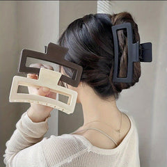 3pcs Large Hollow Rectangle Hair Claw Female Back Head Clip