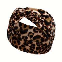 Leopard Print Wide Brim Headband Plus Velvet Hair Band