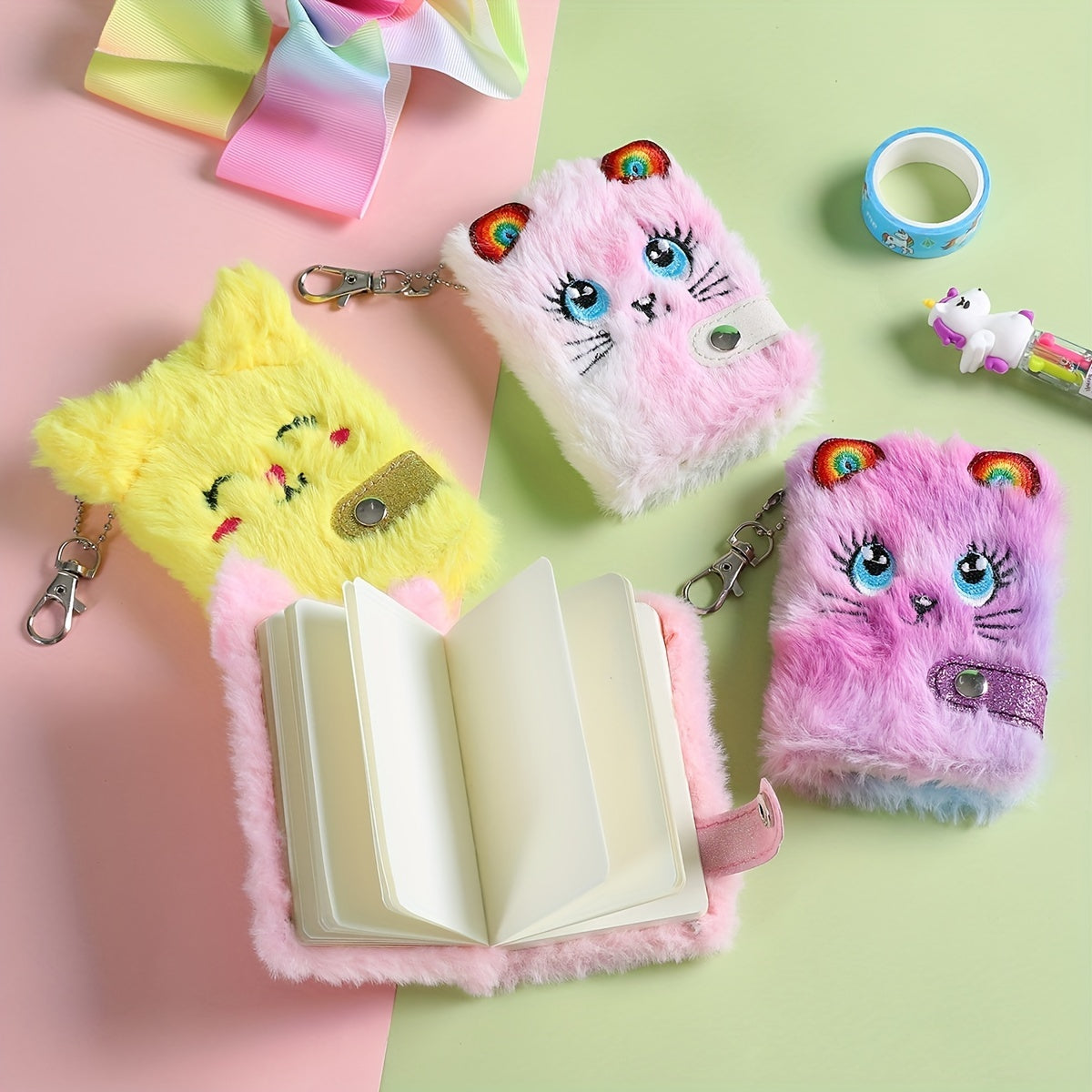 Cartoon Plush Hand Book Cat Children's Book Bag Pendant Gift