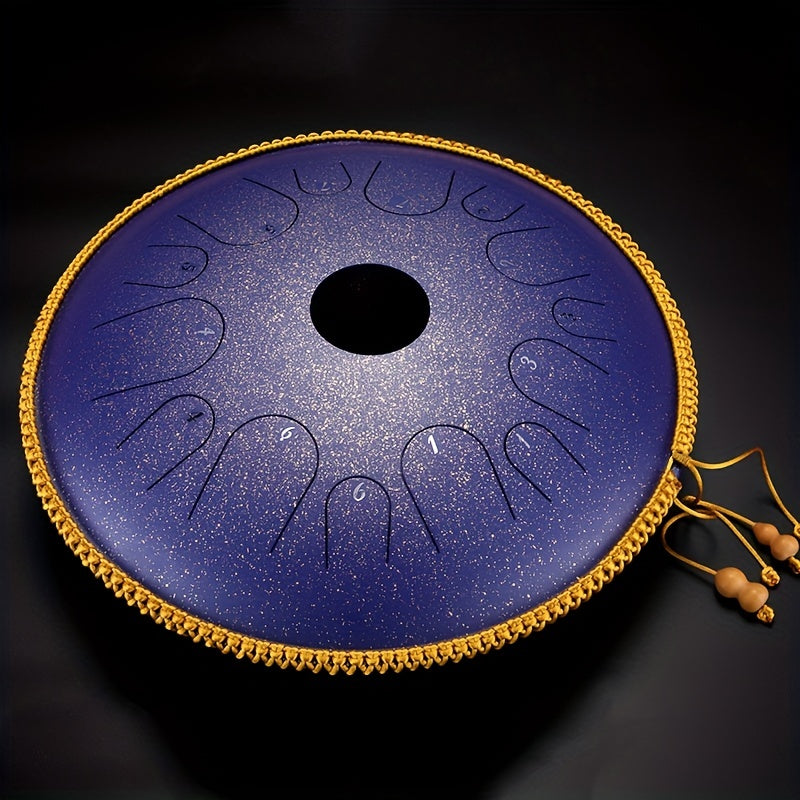 Steel Tongue Drum 14 Tone Handheld Tank Drum Percussion Instrument