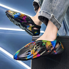 Unisex Foam Slides Comfortable Clogs Couple Graffiti Garden Shoes