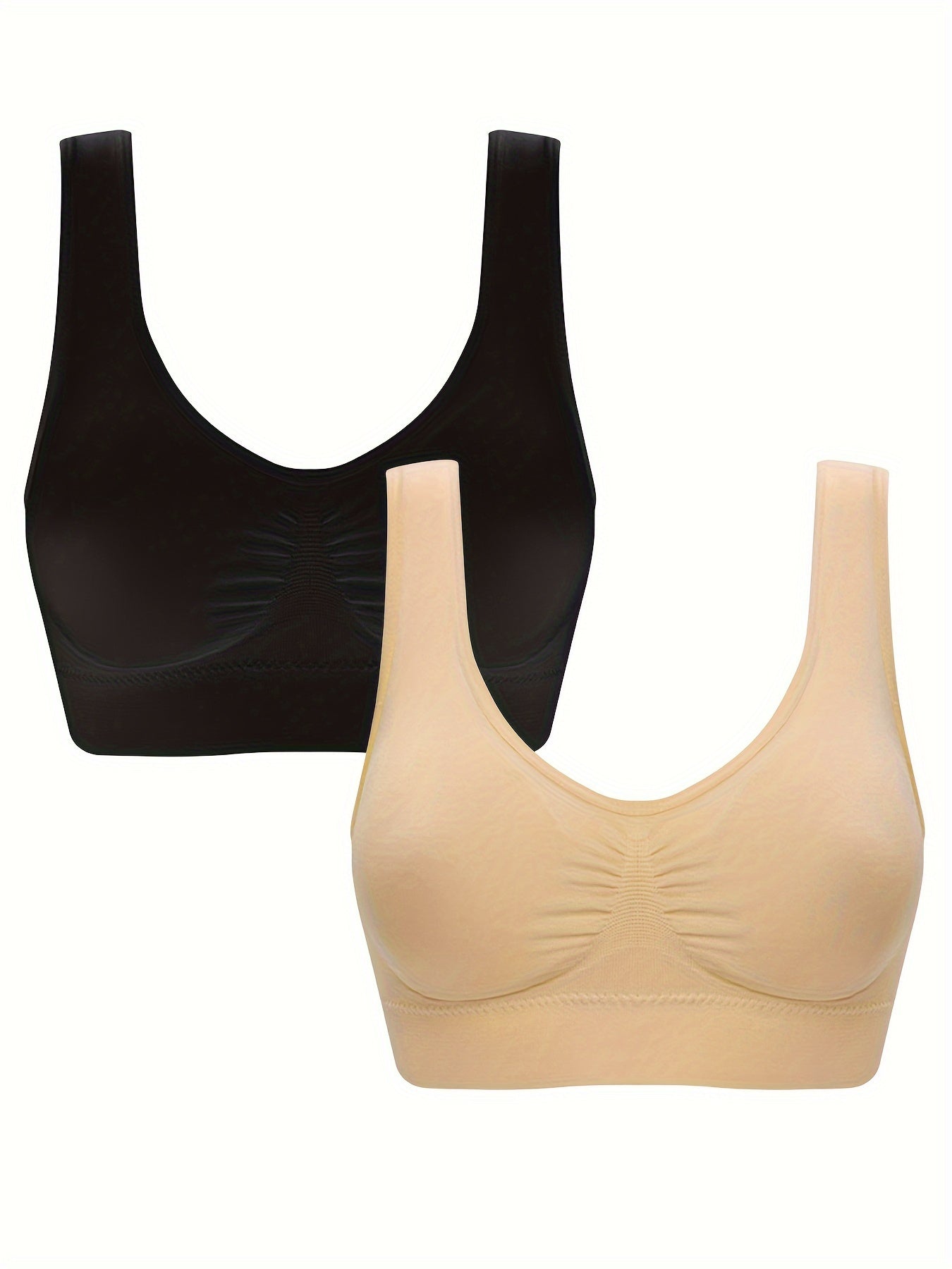 2 Pack Plus Size Sports Bra Set High Stretch Gym Fitness Bra 2pcs Set