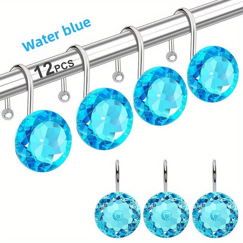 Acrylic Shower Curtain Hook with Rhinestone Design