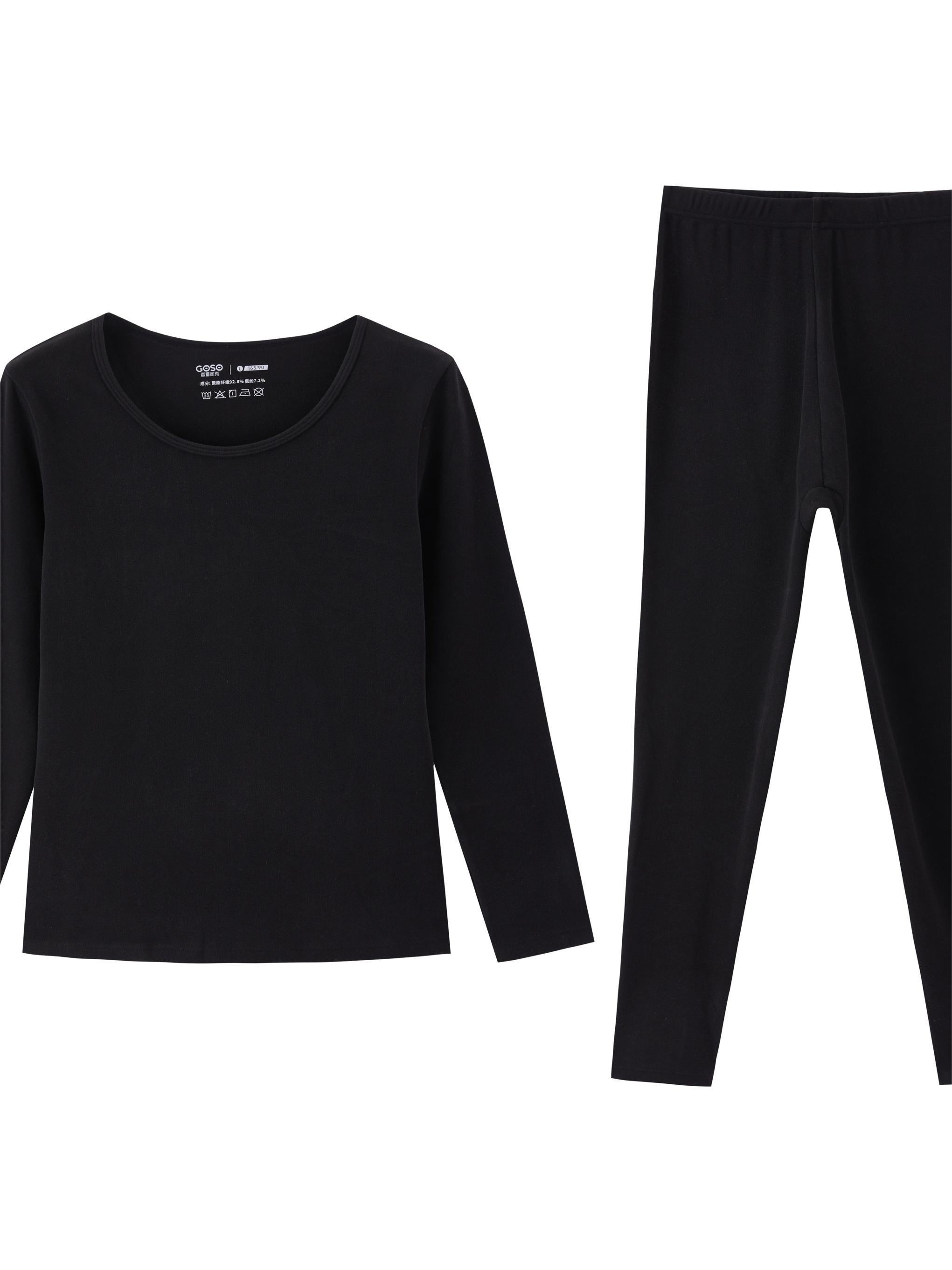 Women's Thermal Underwear Set Long Sleeve Crew Neck Tops & Pants