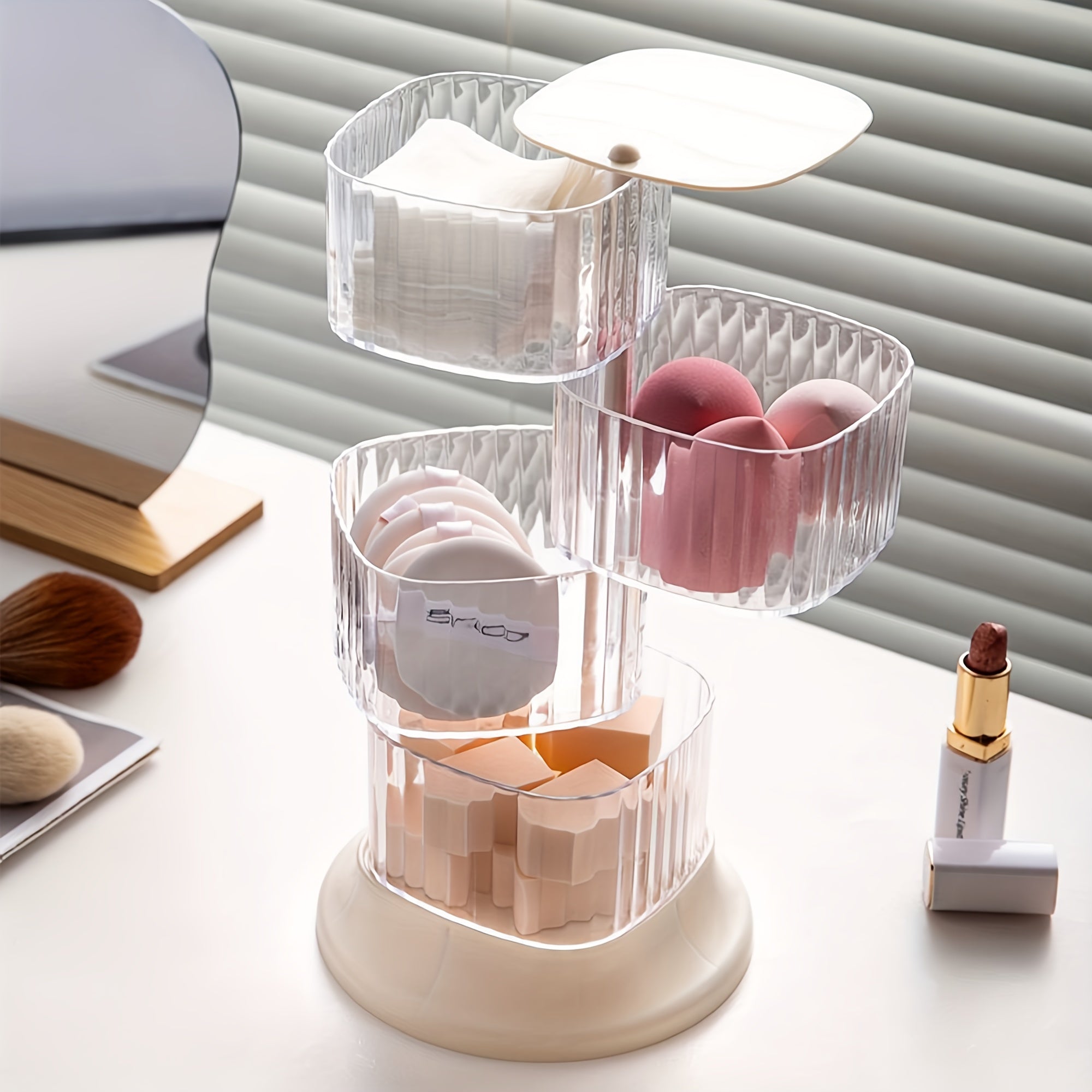 DIY Rotating Makeup Storage Carousel - Organize Your Makeup in Style