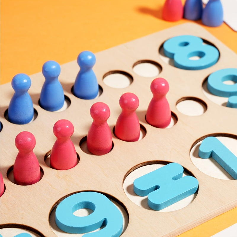 Wooden 20 Tablet Red Math Counter Board Educational Toy