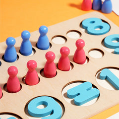 Wooden 20 Tablet Red Math Counter Board Educational Toy