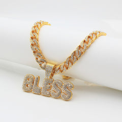 Bless Pendant Women's Hip Hop Cuban Chain Fine Jewelry