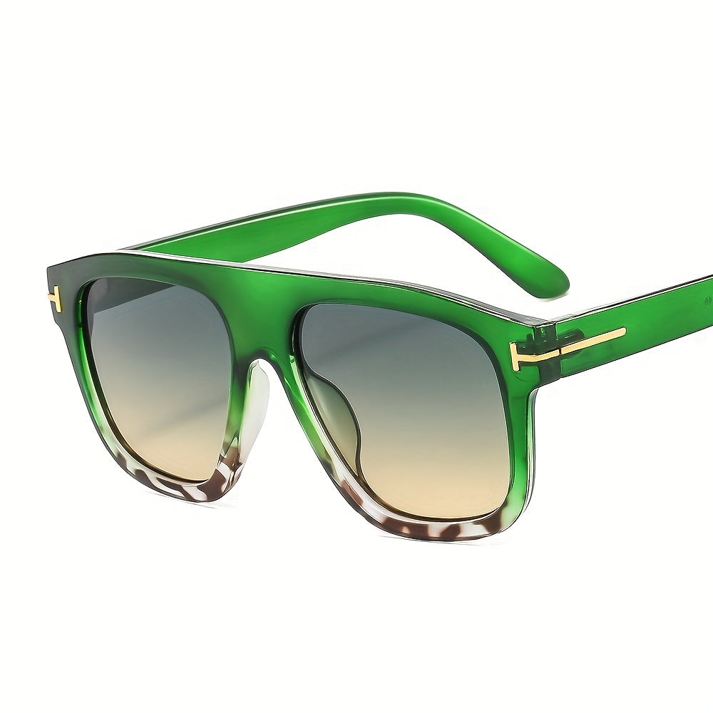 Men's Vintage T Letter Pilot Sunglasses with Carton Packaging