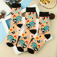 Men's Cock Print Socks Mid Tube Stockings Breathable & Comfy