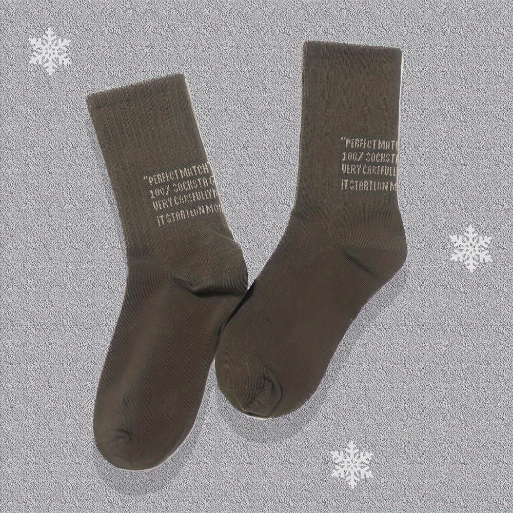 12 Pairs Letter Print Crew Sports Socks Women's Stockings