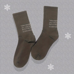 12 Pairs Letter Print Crew Sports Socks Women's Stockings