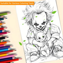 Deluxe Horror Coloring Book 22 Pages Watercolor Paper