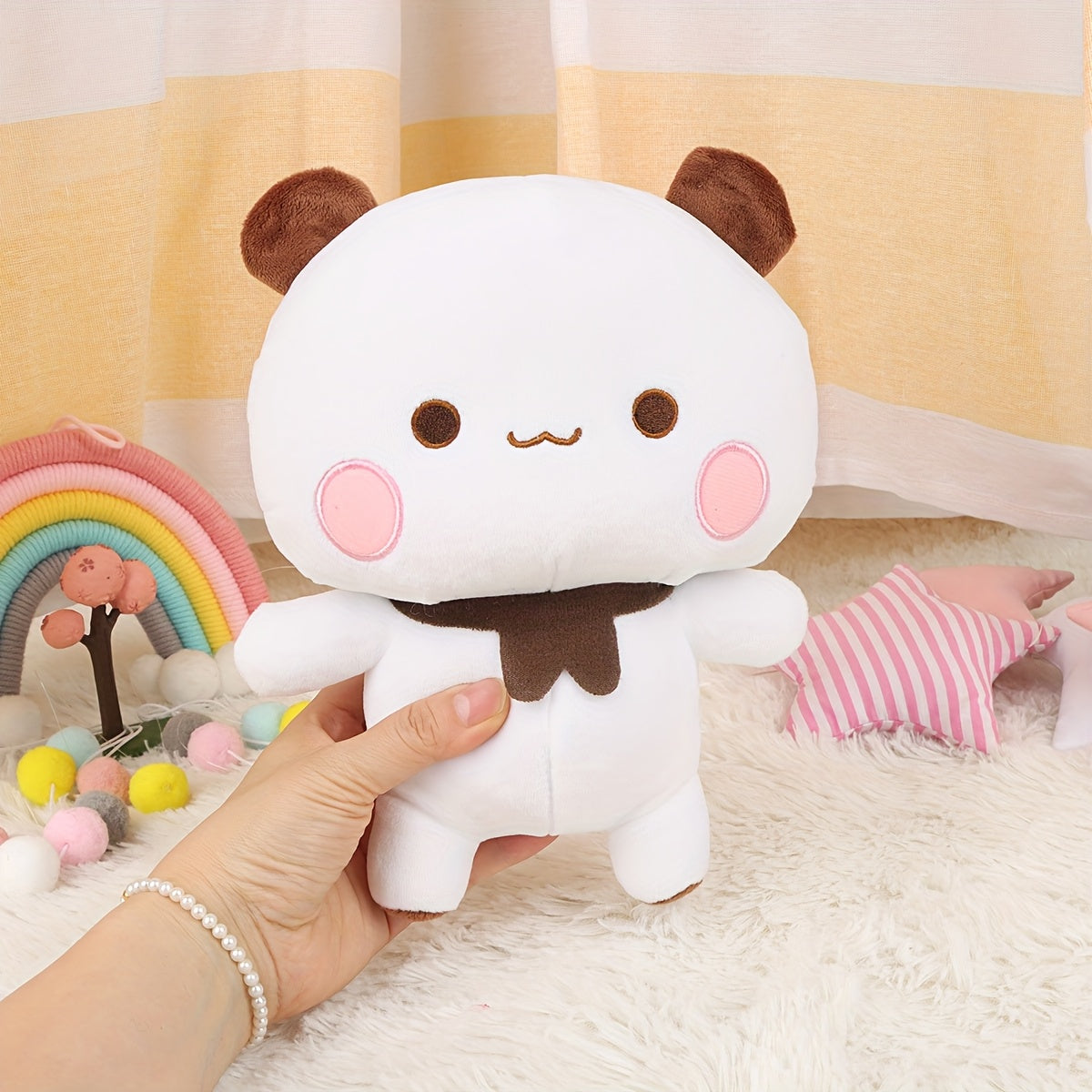 1pc Panda and Bubu Bear Plush Doll Sofa Decoration Toy