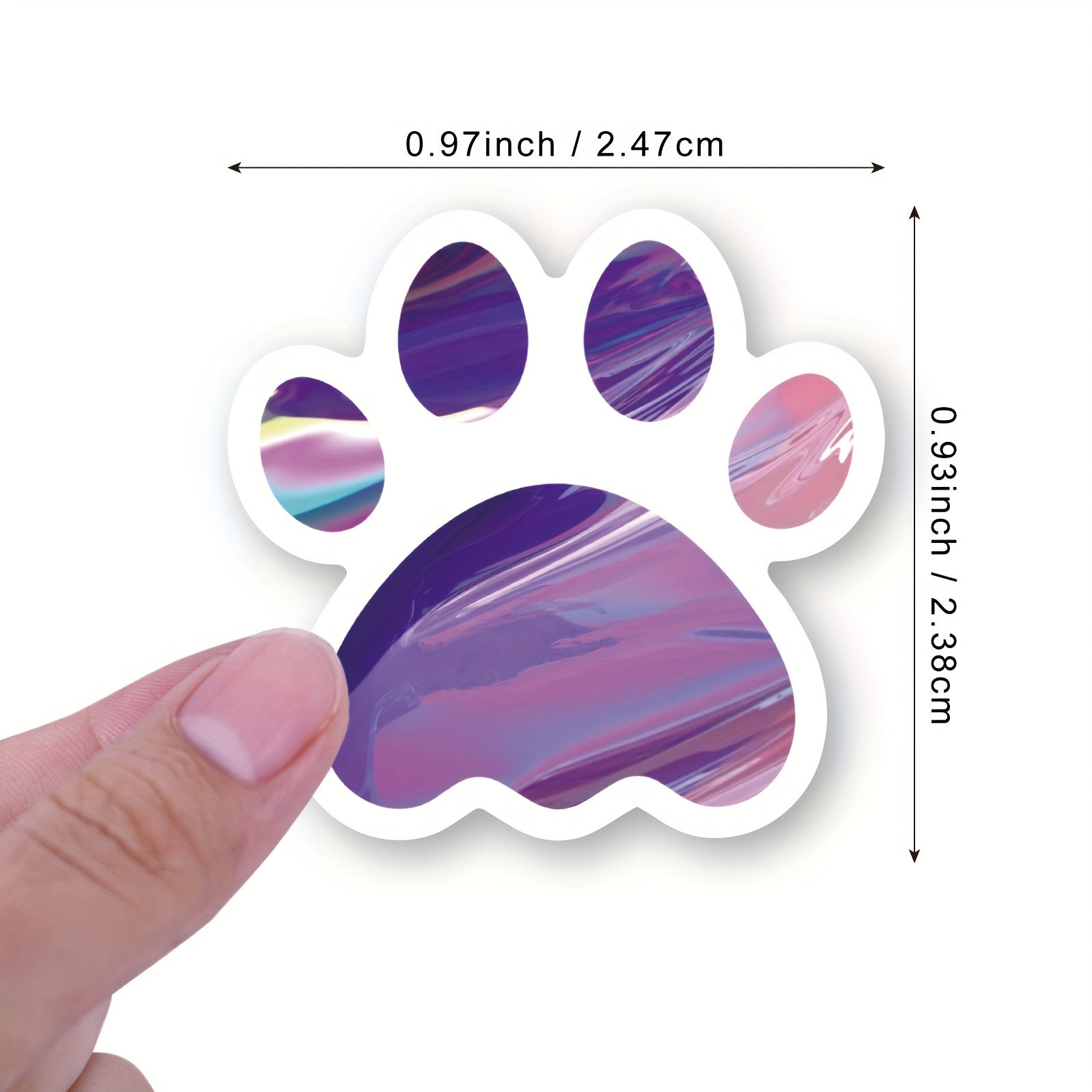 500 Colorful Dog Paw Sticker Roll for Water Bottles Laptops Luggage