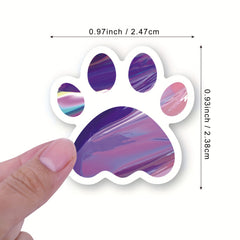 500 Colorful Dog Paw Sticker Roll for Water Bottles Laptops Luggage