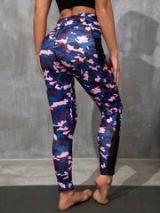 Women's Camo Print Butt Lifting Yoga Leggings Mesh Pocket Activewear