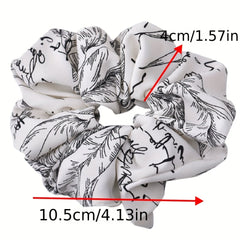 Ink Lines Print Scrunchies Hair Tie Hair Rope Ponytail Holder Women Girls