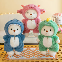 15in Transformation Bear Doll Plush Toy - Soft Stuffed Animal for Birthday & Hom